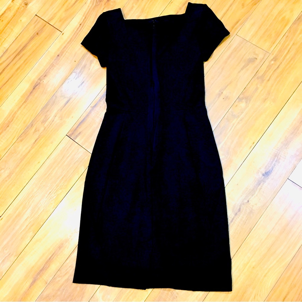 Banana Republic black cotton knit stretch pencil dress professional care…